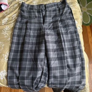 High waisted plaid pants